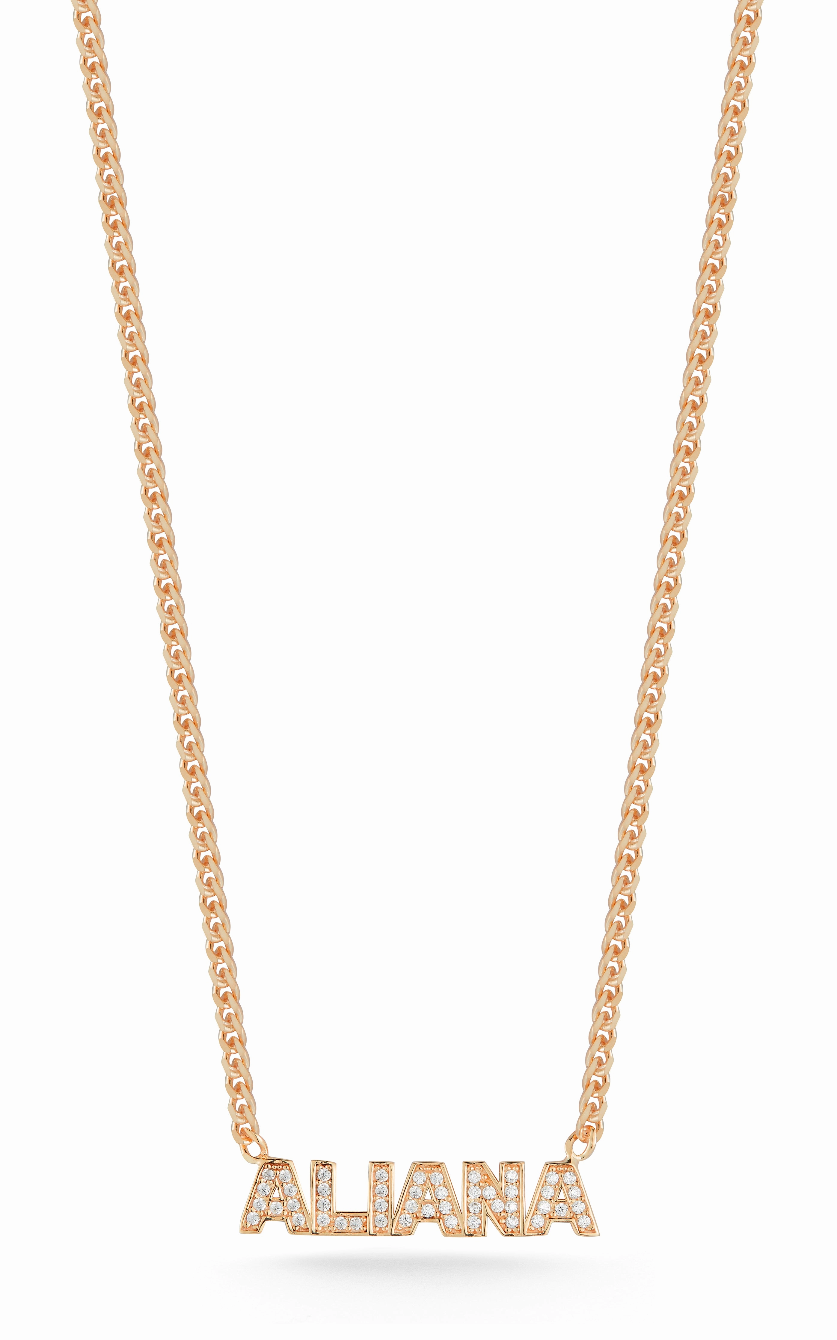 Contemporary Style Beautiful Gift Pav?? Nameplate Curb Necklace