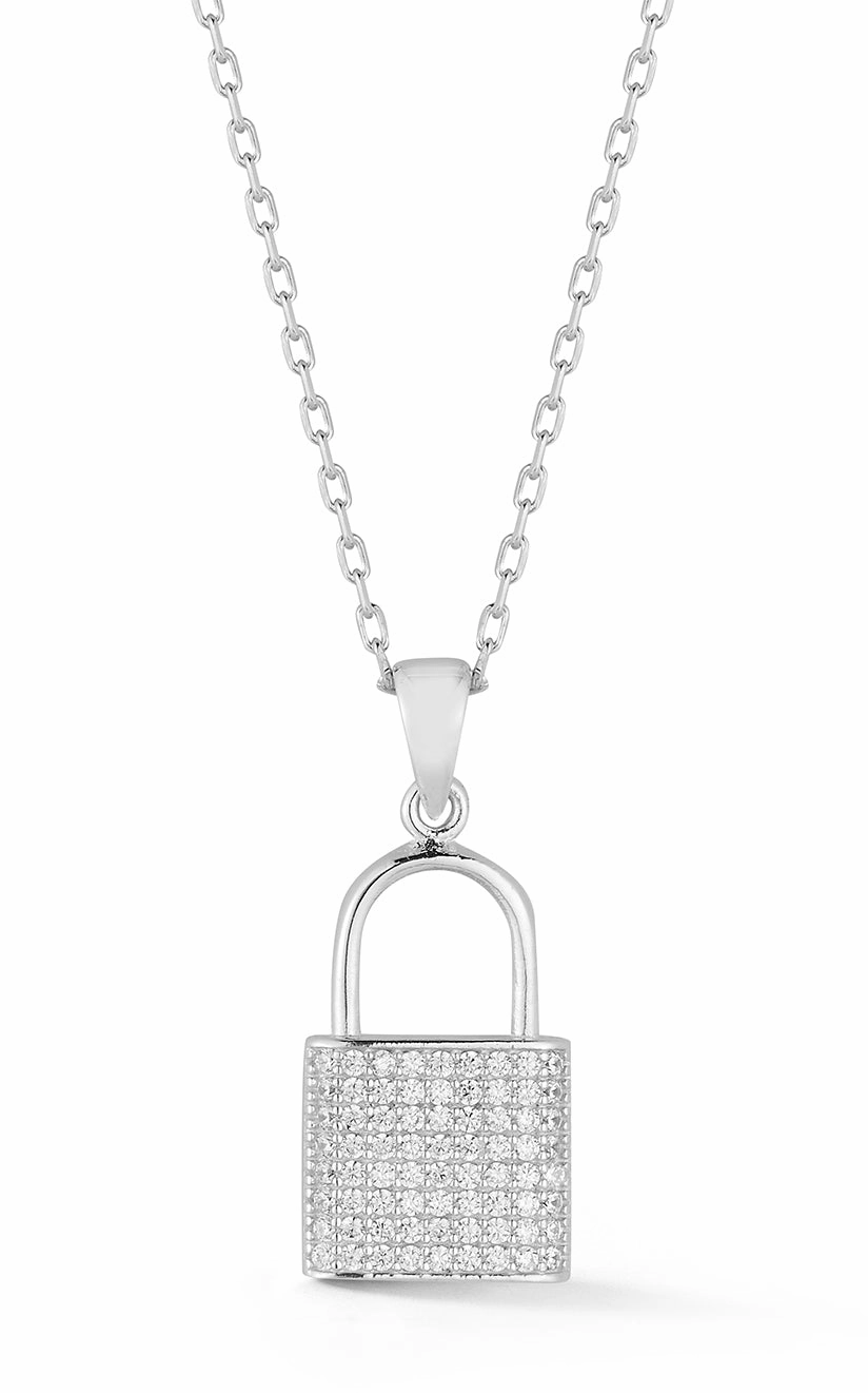 Pav?? Padlock Necklace Gift Idea