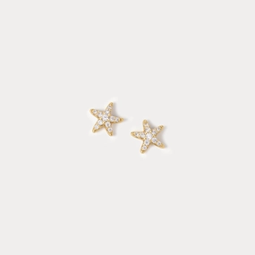 Polished Feature Petite Glam Pav?? Sea Star Studs