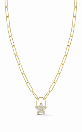 Pav?? Star Link Chain Necklace Superb Ornament