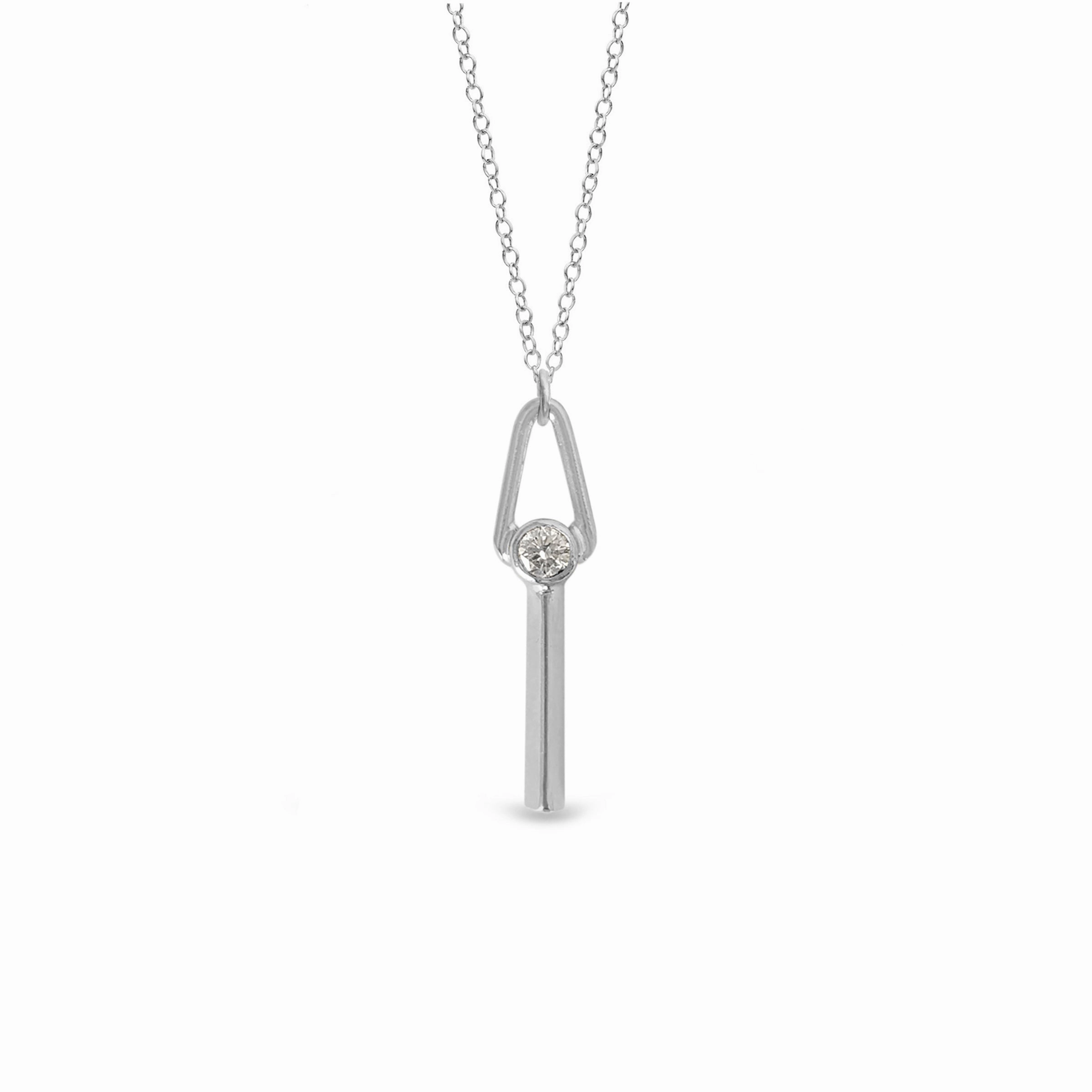 Urban Gift Pax Diamond Necklace - Sterling Silver   White Diamond