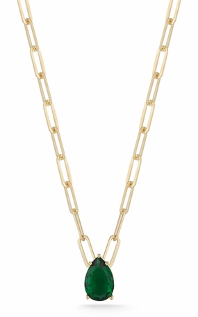 Attractive Design Pear Cut Link Necklace
