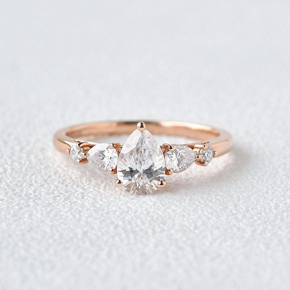 Pear Shaped Moissanite Rose Gold Ring Fresh Form Understated Style