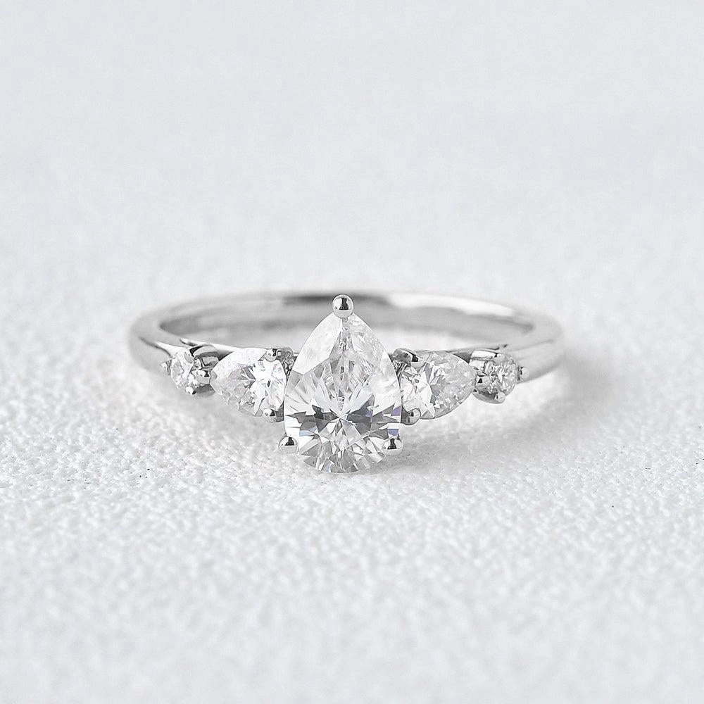 Pear Shaped Moissanite Rose Gold Ring Bridal Choice