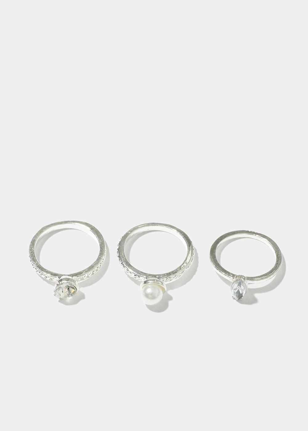 Pearl & Oval Rhinestone Rings Stylish Accent