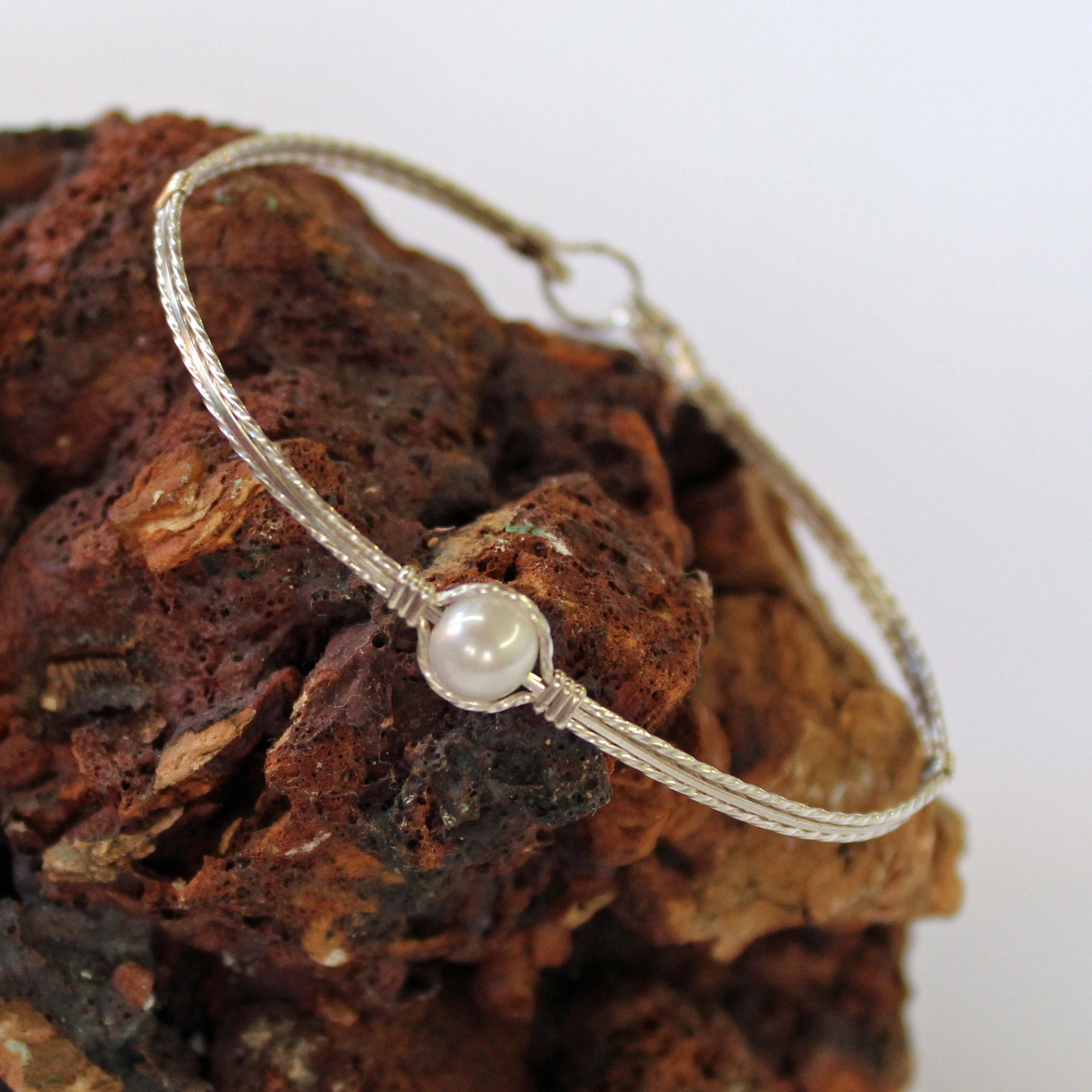 Praiseworthy Addition Diamond Tier Pearl Bead Bracelet Sterling Silver