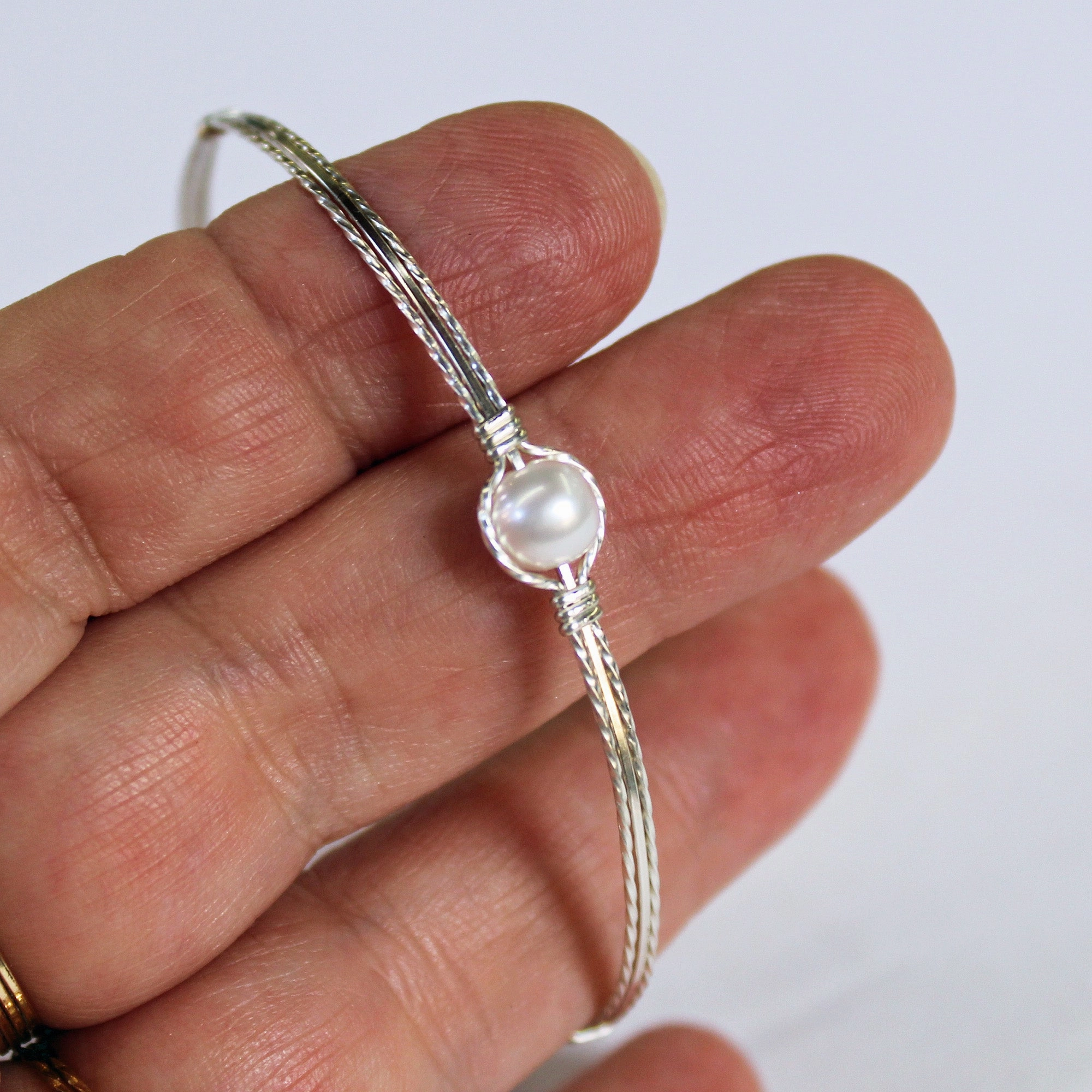 Mint State Adequate Value Pearl Bead Bracelet Sterling Silver