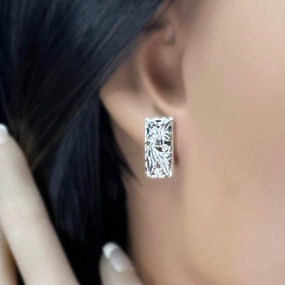 Kukui Plumeria Scroll Earrings Triangular Trinket