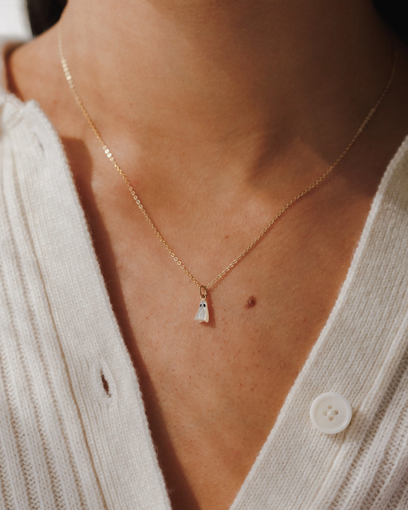 Layered Detail Distinct Look Pearly Ghost Charm