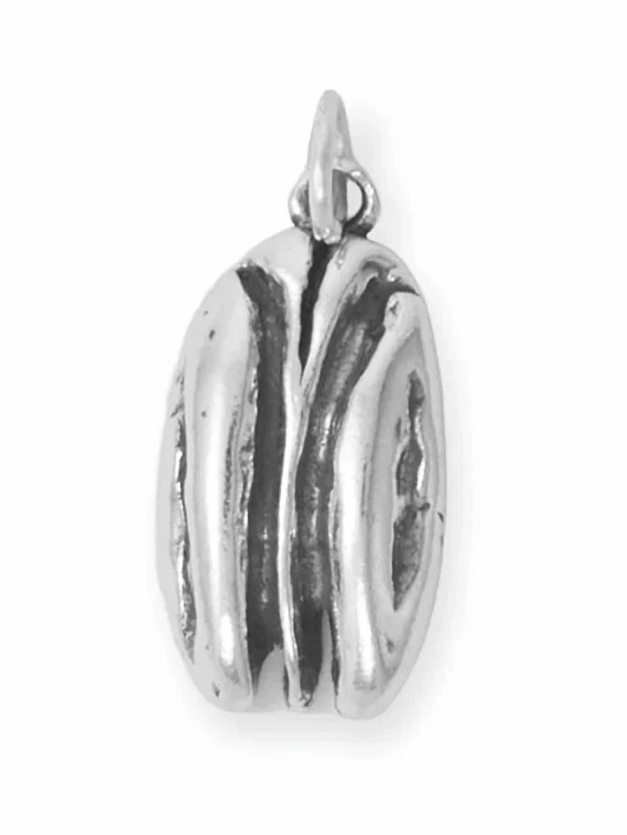 Pecan Charm Nut 2D Sterling Silver Elegant feature