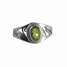 Minimalist Look Superior Design Peridot Scroll Design Ring - Fair Trade, Handmade in Nepal
