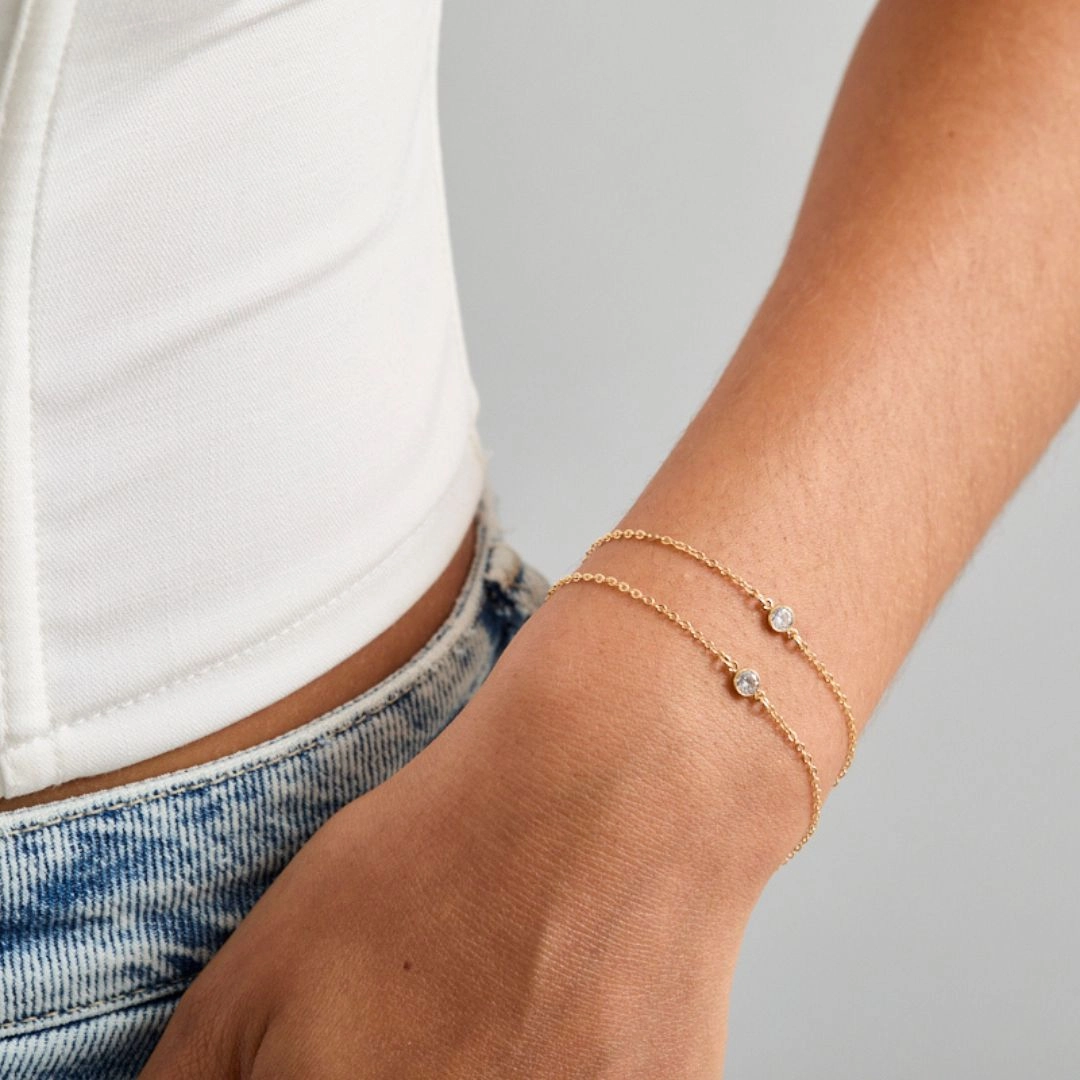 Reliable Mixes vintage charm Dainty Bracelet with Cubic Zirconia