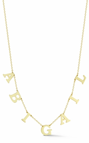 Exquisite Piece All Day Personalized Block Name Necklace