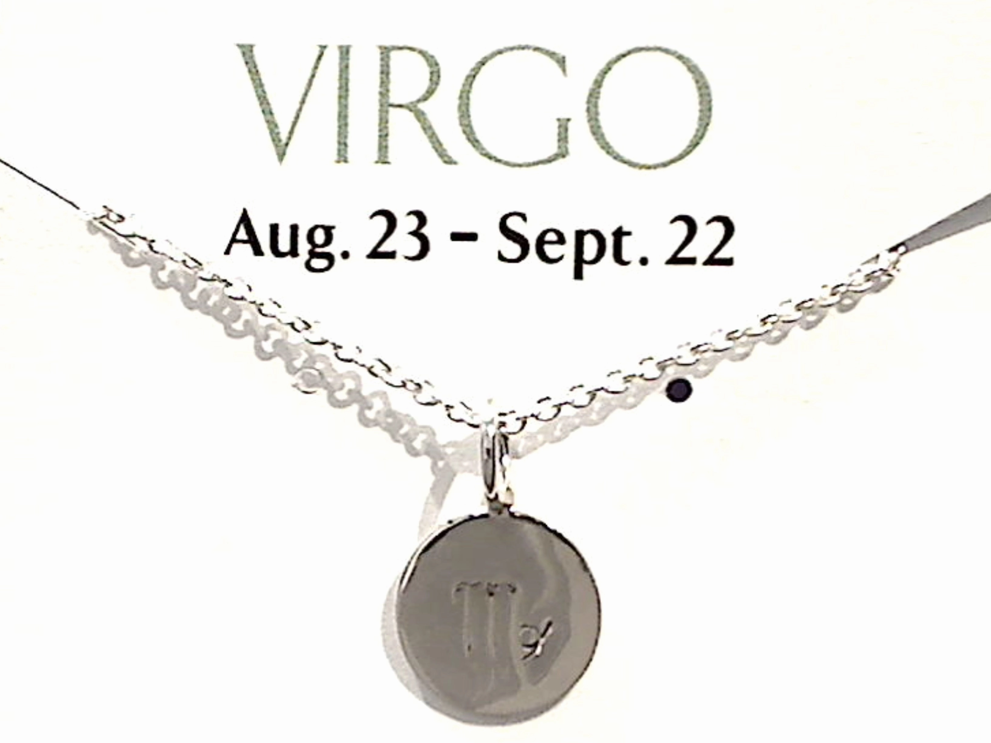 16" - 18" Sterling Silver Virgo Zodiac Necklace Superb Jewelry Subtle Accent