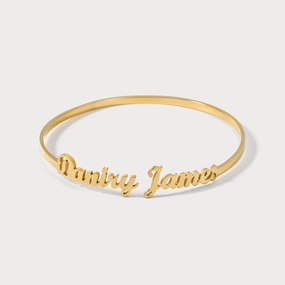 Tomorrow??s Antique Modern Twist Personalized Names Cuff Bracelet