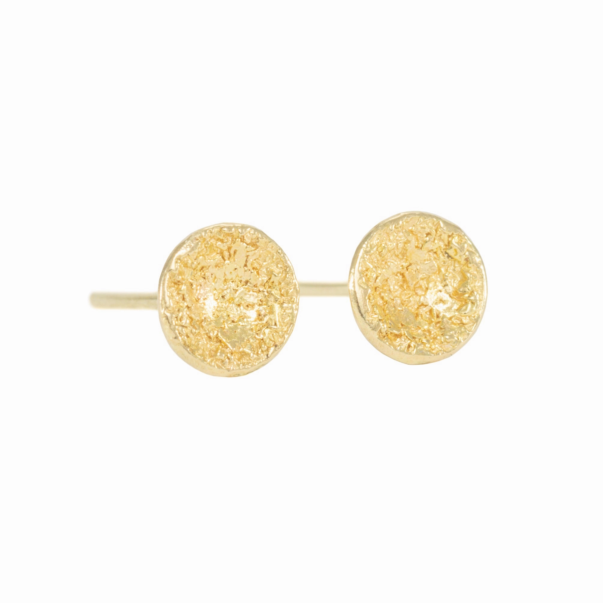 Pretty Feature Unique Creation Petite Double Gold Moon Surface Studs - 22ky   14ky Gold