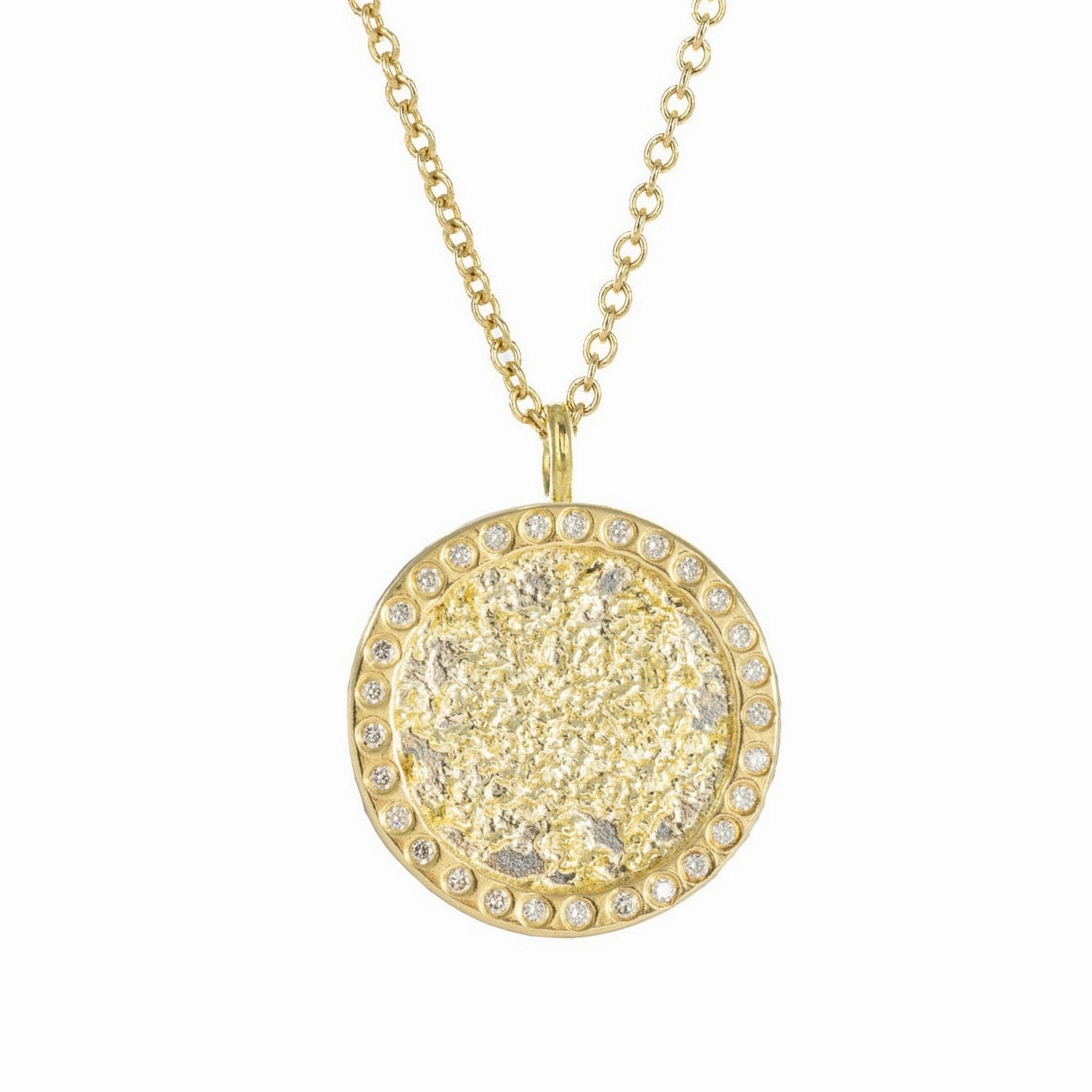 Petite Sol Burst Necklace on 14k Gold Chain - 22k/18k/14k Gold, Oxidized Silver   VS White Diamonds Luxury Touch Date Night Accessory