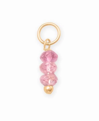 Cultural Event Pink Tourmaline October Birthstone Bead Charm 14k Gold-Filled