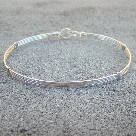 Plain Sterling Silver Wire Wrapped Stackable Bracelet  SSSS Gold Standard Bohemian Rhapsody