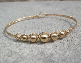 Graduated 14kt Gold Filled Beaded Wire Wrapped Bracelet Yoga Companion