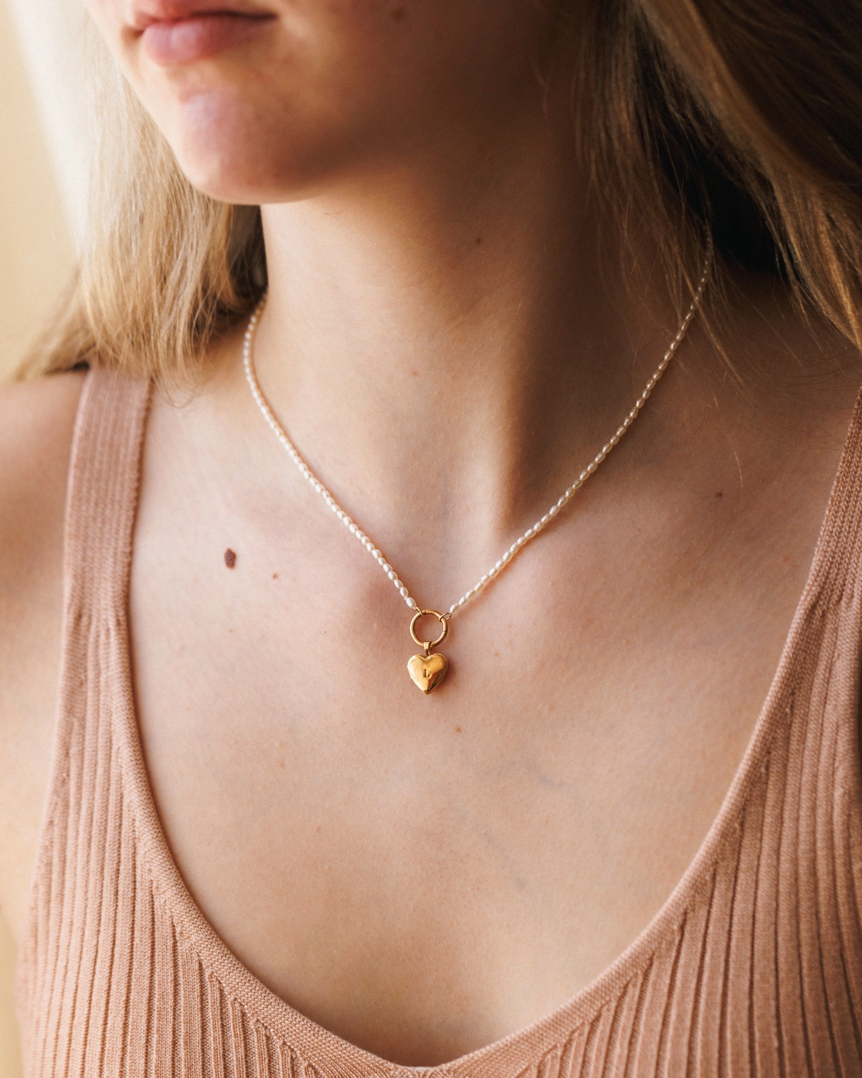 Pearl Charm Holder Necklace Bold Sparkle