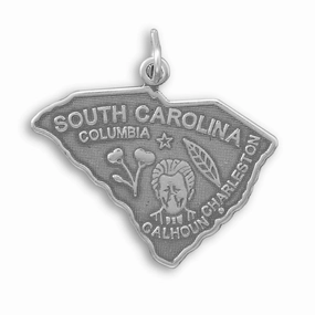 Chic piece Dainty Charm South Carolina State Charm Antiqued Sterling Silver