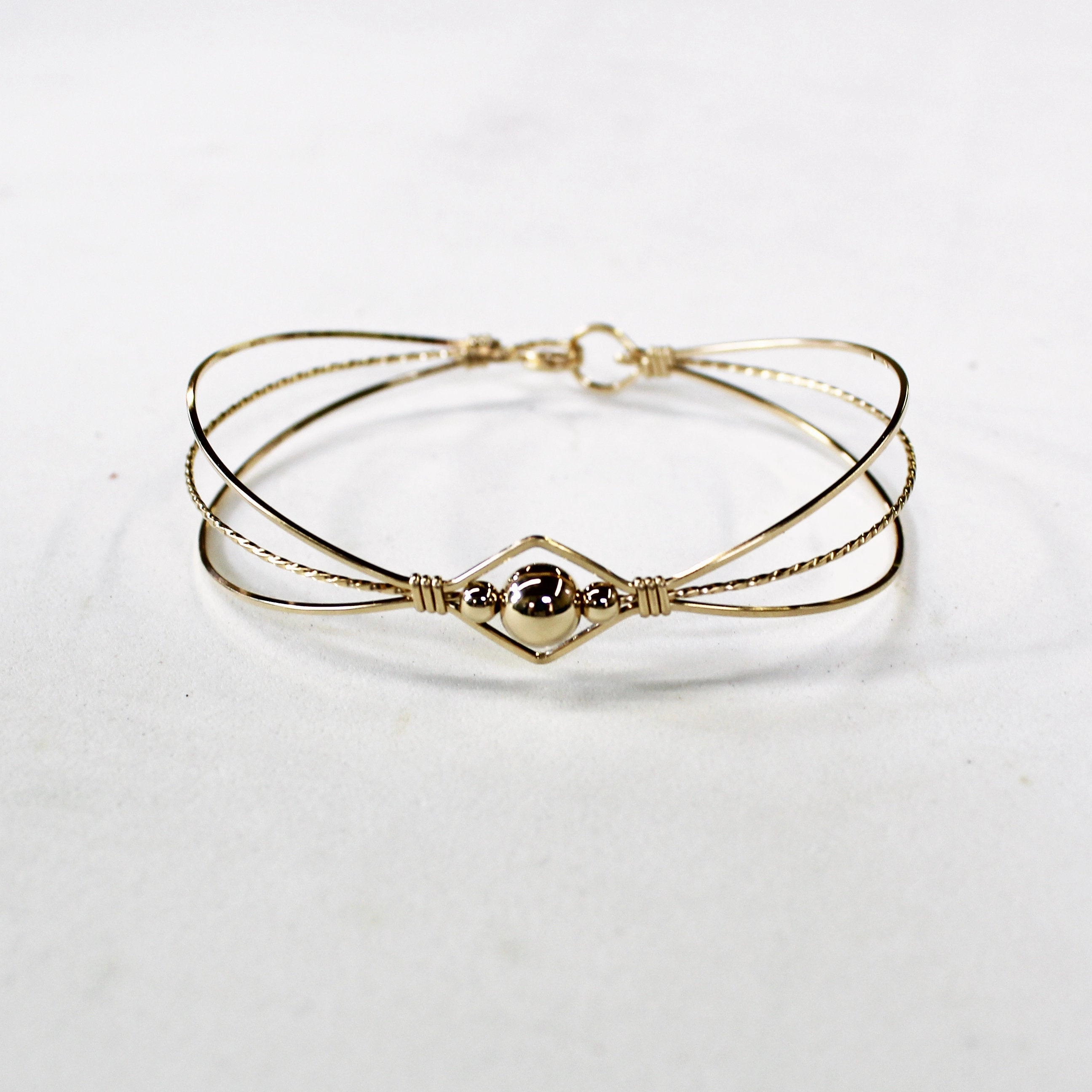 Honored Fusions 1-Bead 14kt Gold Filled Bead Wire Wrapped Bracelet