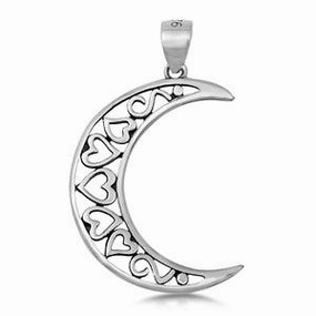 Chic Shape Flawless Touch Moon with Hearts Pendant