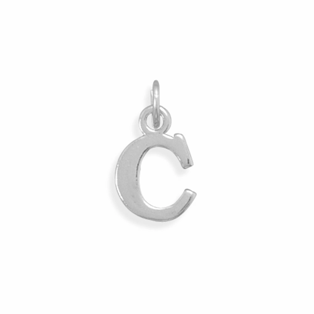 Alphabet Letter C Charm Sterling Silver - Made in the USA Petite Shine Everyday Set