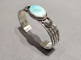 Urban Feature Freddy Platero Navajo  Turquoise Sterling Silver Bracelet - Handmade Native American