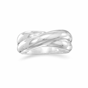 Exquisite Gift Polished X Style Kiss Sterling Silver Band Ring