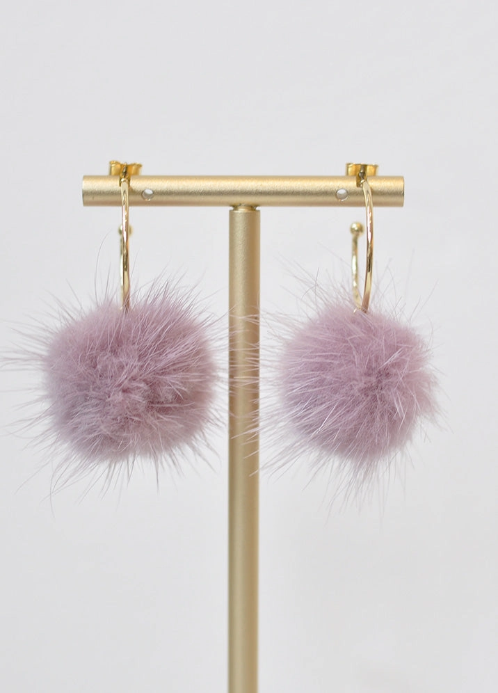 Opulent Jewelry Glittering Vibe Pom Pom Hoop Earring
