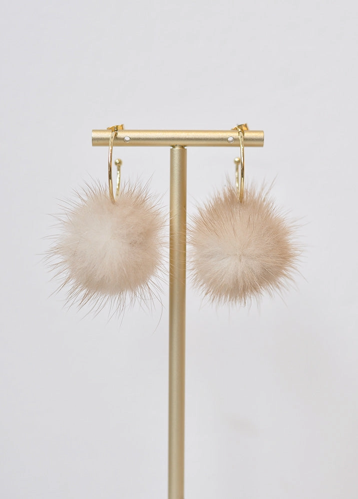Pom Pom Hoop Earring Oversized Jewelry