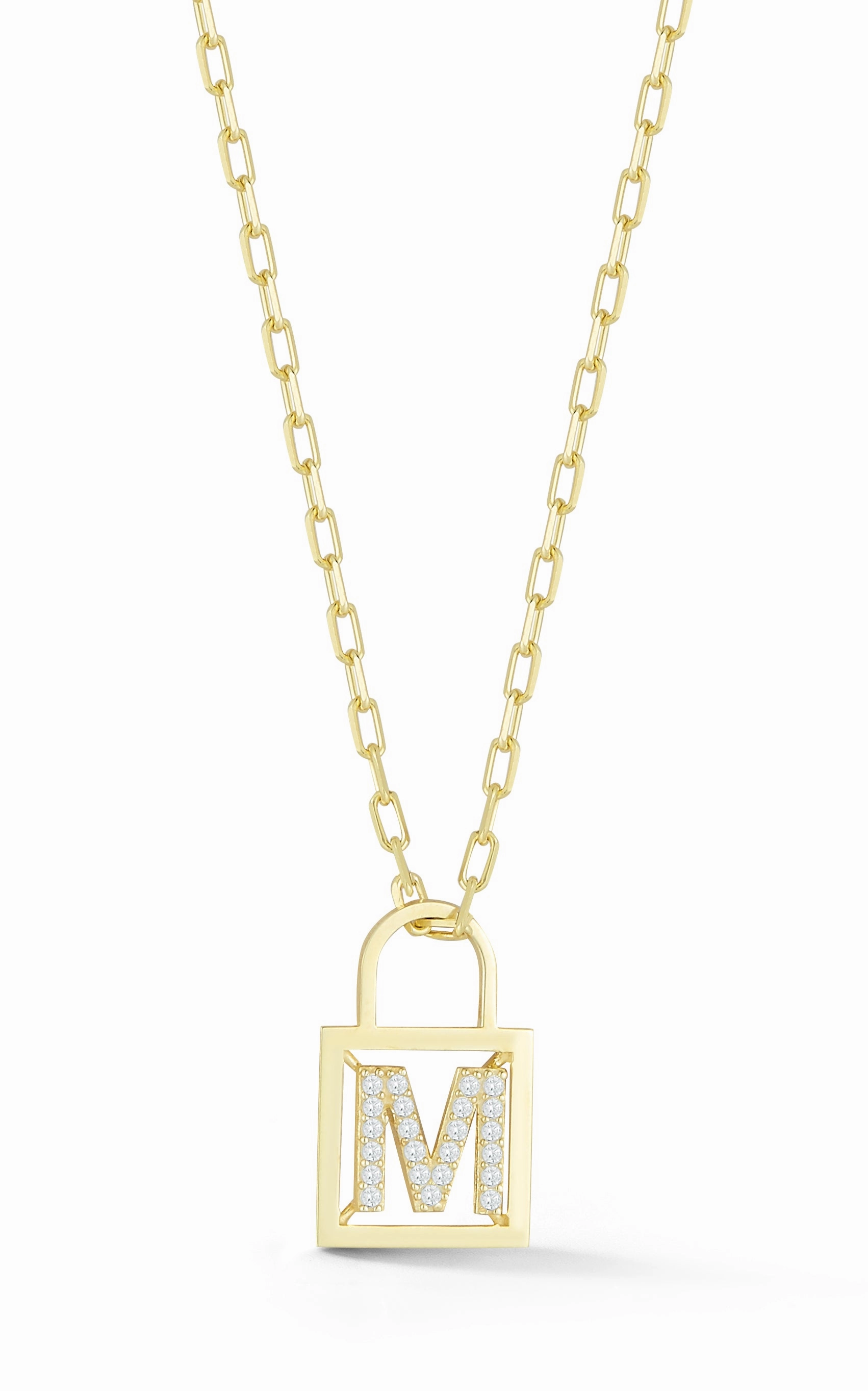 Open Padlock Initial Necklace Lucky Charm