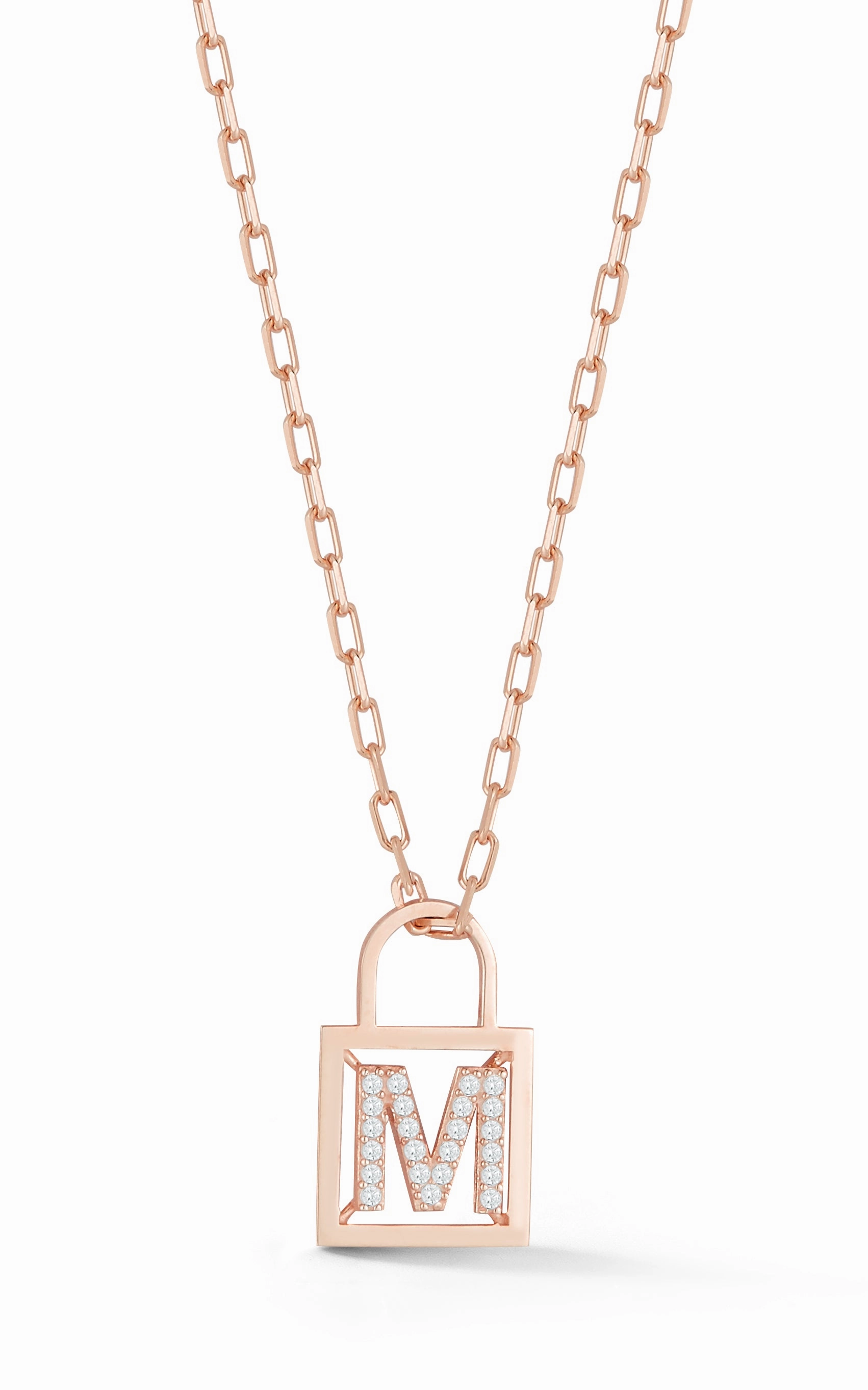 Engagement Party Sweet Memory Open Padlock Initial Necklace