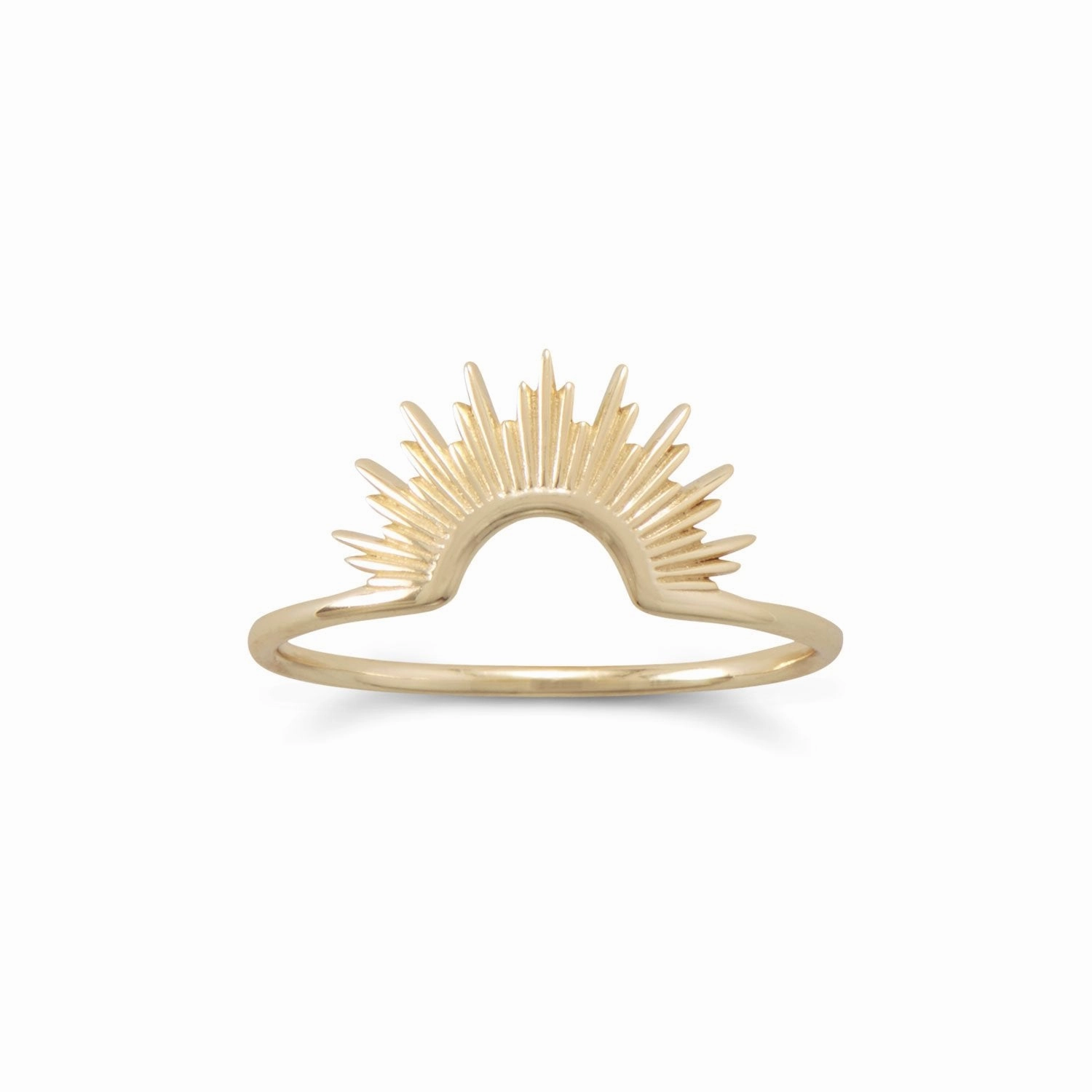 Sunrise Ring Gold-plated Half Sun Design Minimal Texture