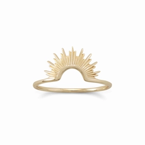 Sunrise Ring Gold-plated Half Sun Design Minimal Texture