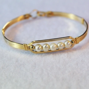 Guaranteed Satisfaction Divine Mixes 5 Little Beads Freshwater Pearls Gold Filled Wire Wrapped Bracelet
