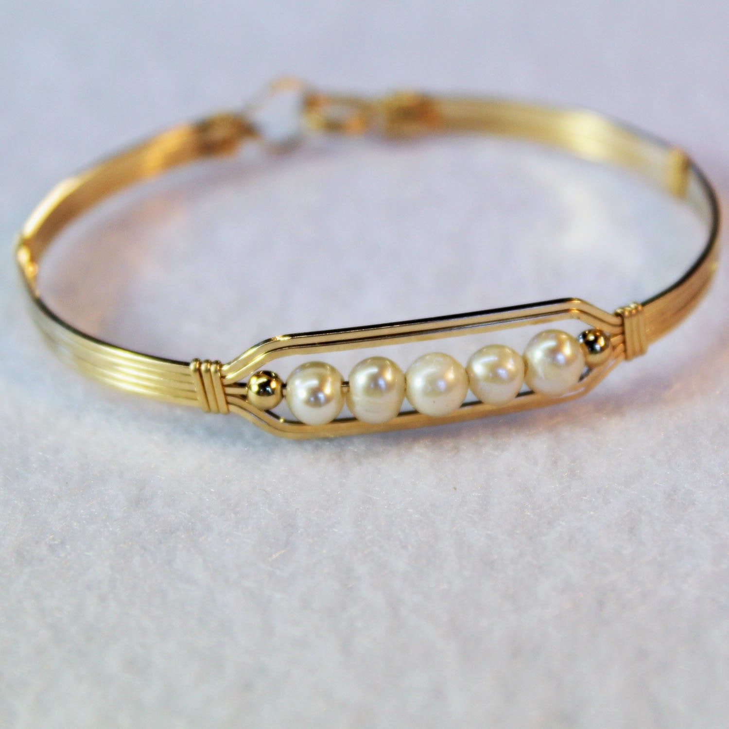 Guaranteed Satisfaction Divine Mixes 5 Little Beads Freshwater Pearls Gold Filled Wire Wrapped Bracelet