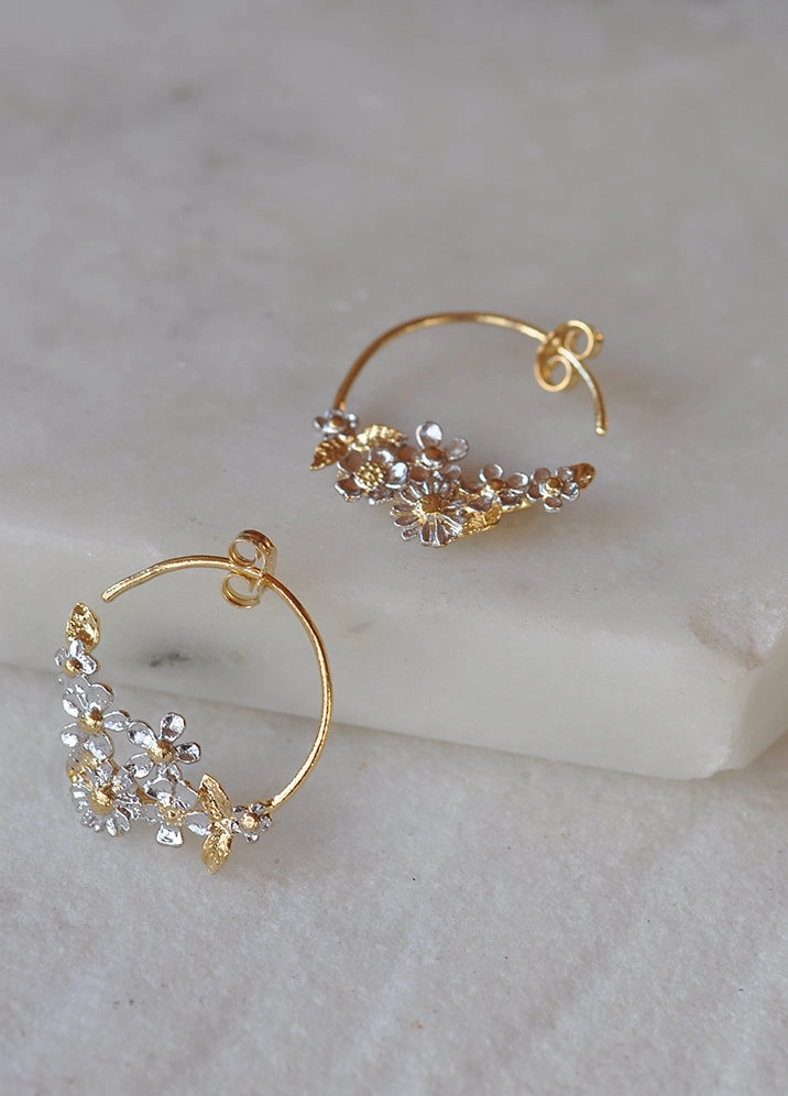 Posy Bloom Hoop Earrings Attractive Detail Refined Appearance