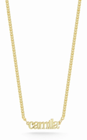 Party Night Solid Nameplate Necklace