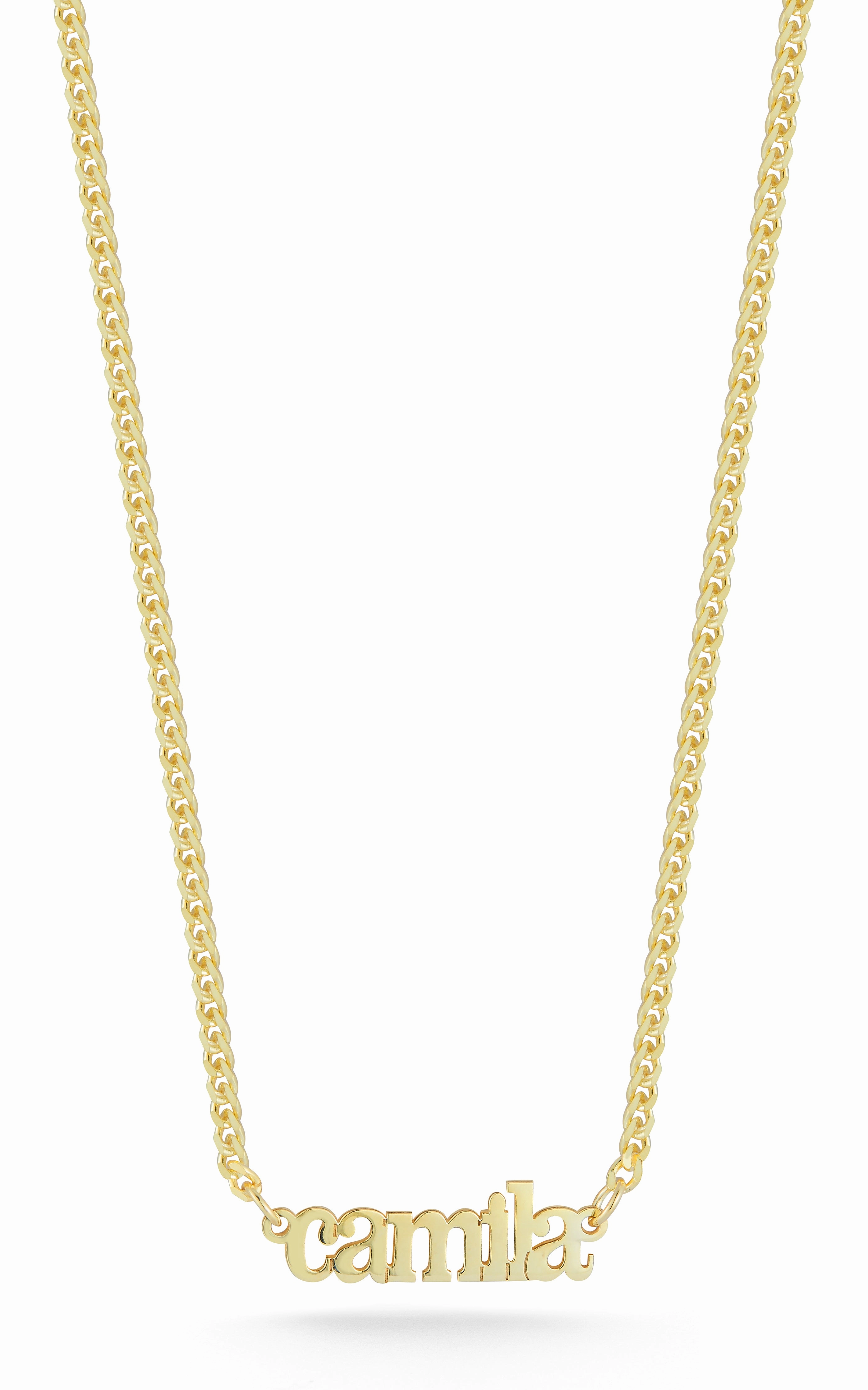 Party Night Solid Nameplate Necklace