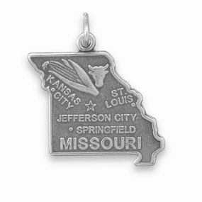 Missouri State Charm Antiqued Sterling Silver Elegant Detailing