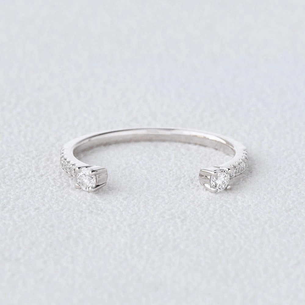 Exquisite Jewelry Lush Accent Moissanite Cuff Rose Gold Ring