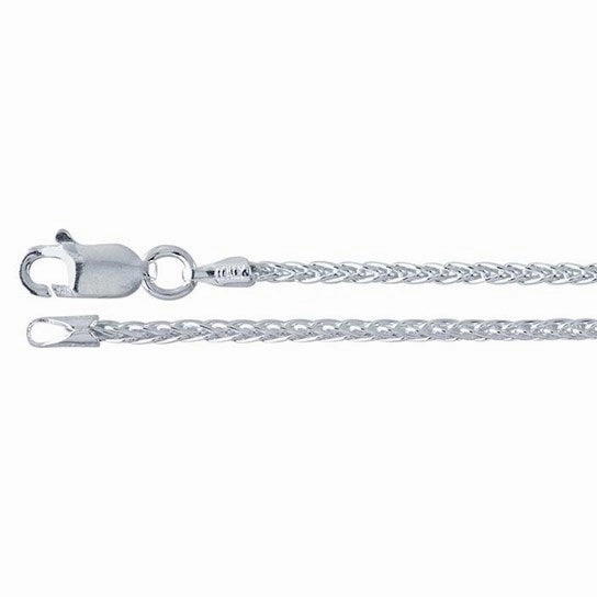 Personalized Adornment Sterling Silver 1.6mm Round Wheat Chain - 20"