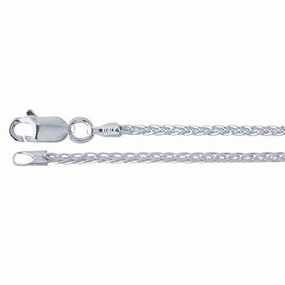 Personalized Adornment Sterling Silver 1.6mm Round Wheat Chain - 20"