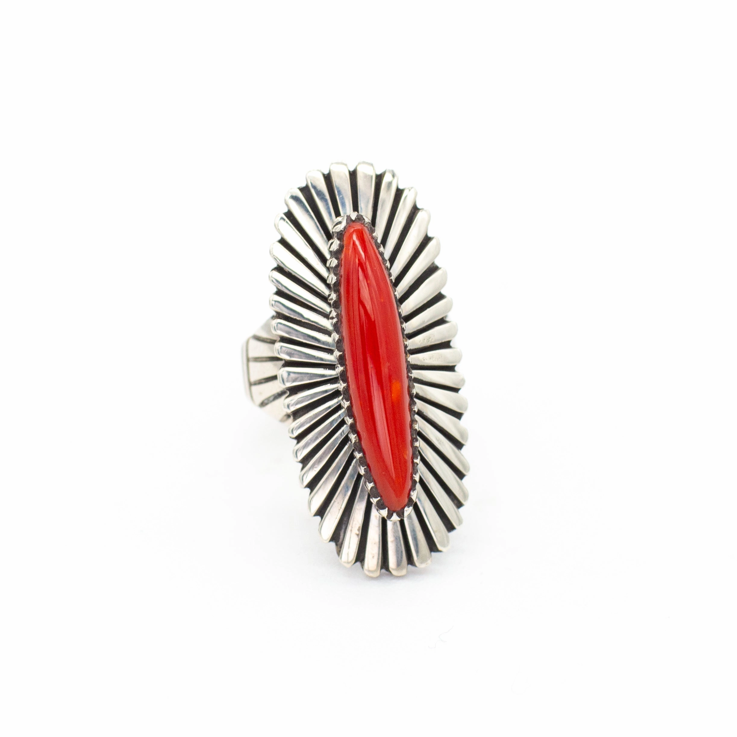 Modern Vibe Julian Lovato Kewa Handmade Sterling Silver Momo Coral Ring