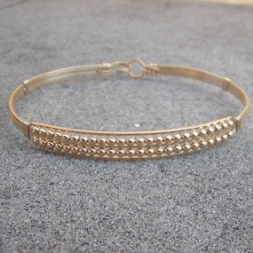 Limited availability Purposefully Designed Double Row Tiny Gold Filled Beads Wire Wrapped Bracelet