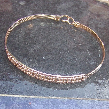 Positive Composites Tested Recipe Double Row Tiny Gold Filled Beads Wire Wrapped Bracelet