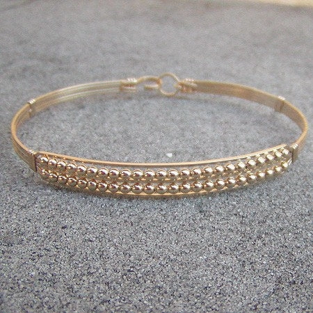 Limited availability Purposefully Designed Double Row Tiny Gold Filled Beads Wire Wrapped Bracelet